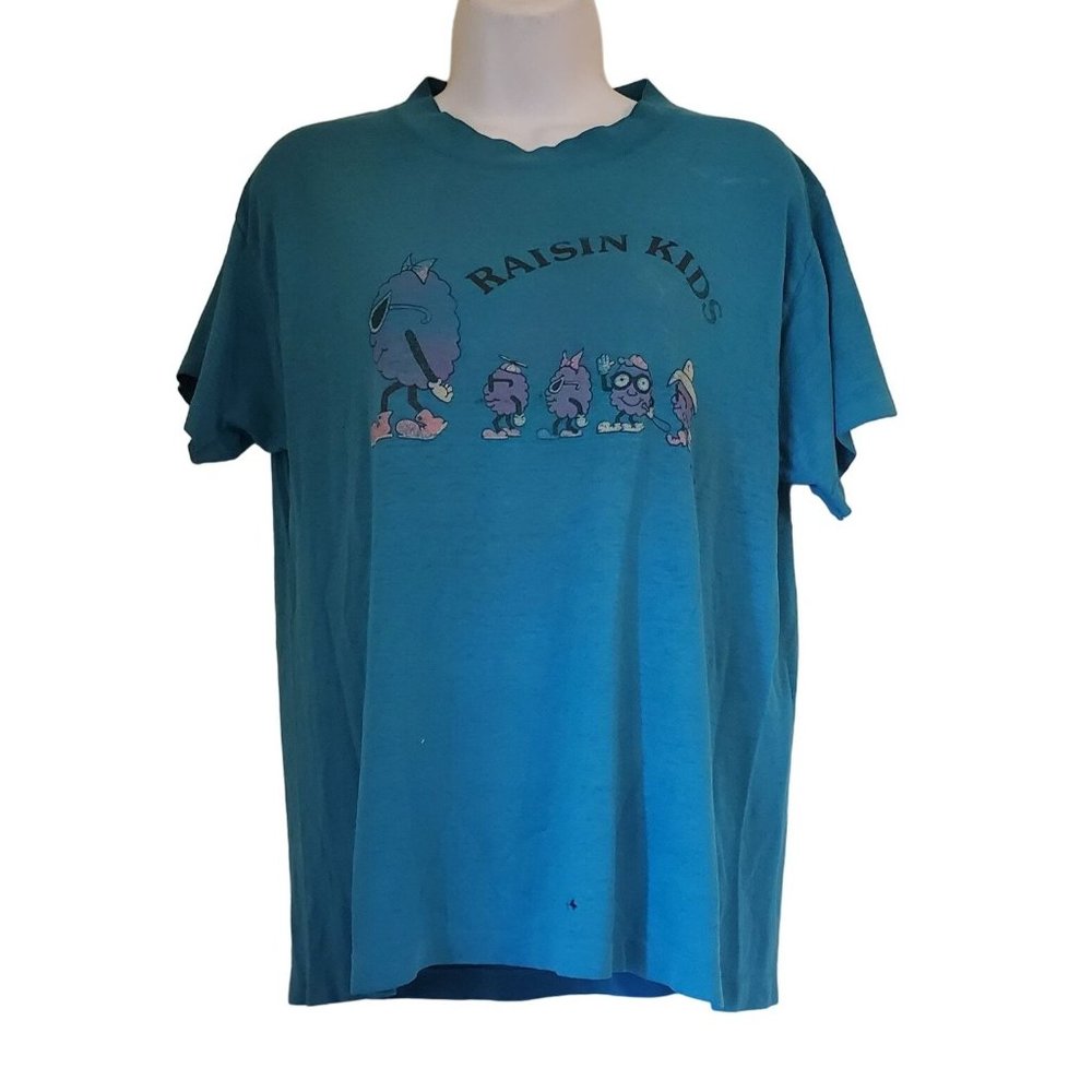 Vintage Single Stitch M Raisin Kids 88 USA Thrashed‎ Distressed T Shirt Tee